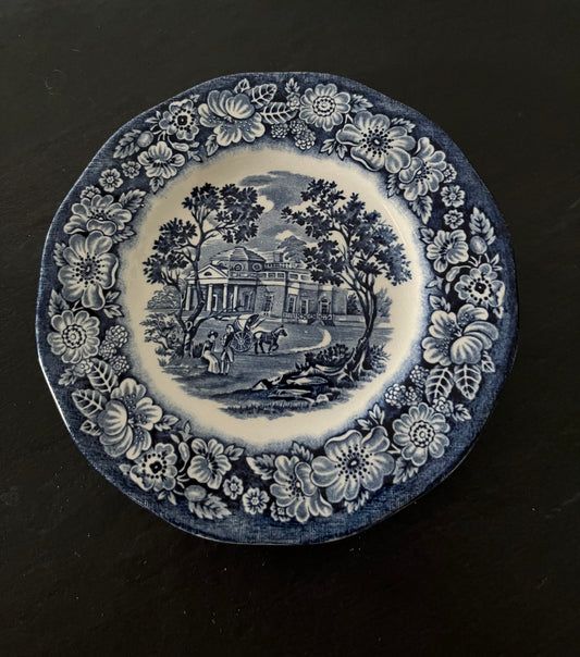 Grandmillennial Style Vintage Blue and White Enoch Wedgwood & Co Liberty Blue Staffordshire 6" Bread and Butter Plate