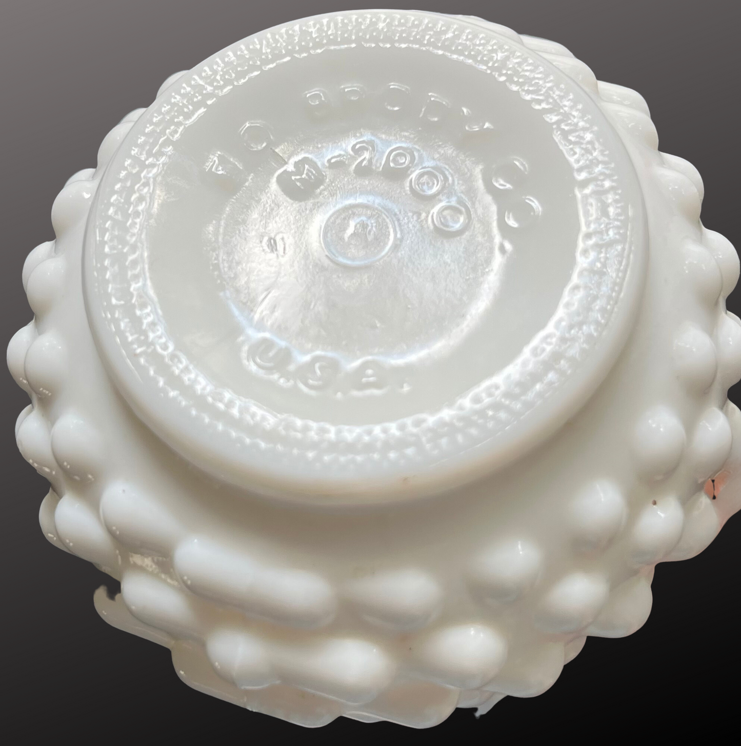 Vintage 1950’s EO Brody Co. White Milk Glass Hobnail Bud Vase